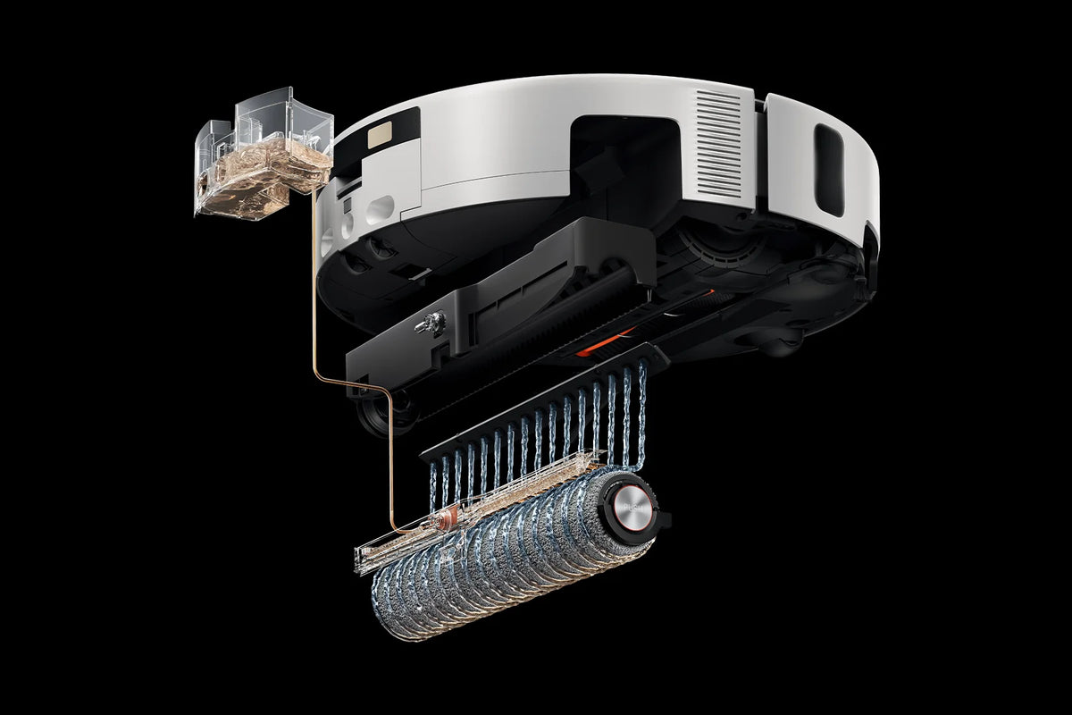 Opengewerkte Xiaomi Robot Vacuum 6 Pro met de rollermop en de 16 wateruitlaten