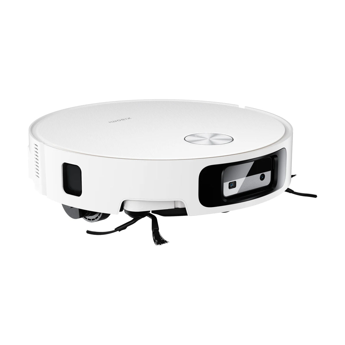 Xiaomi Robot Vacuum 6 los van het station, schuin van voren met camera en zijborstels