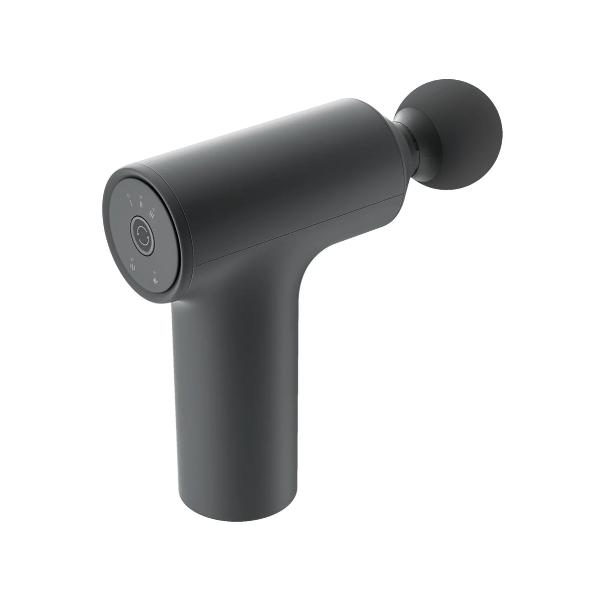 Xiaomi Massage Gun Mini 2 schuin van rechts, met de ronde kop omhoog