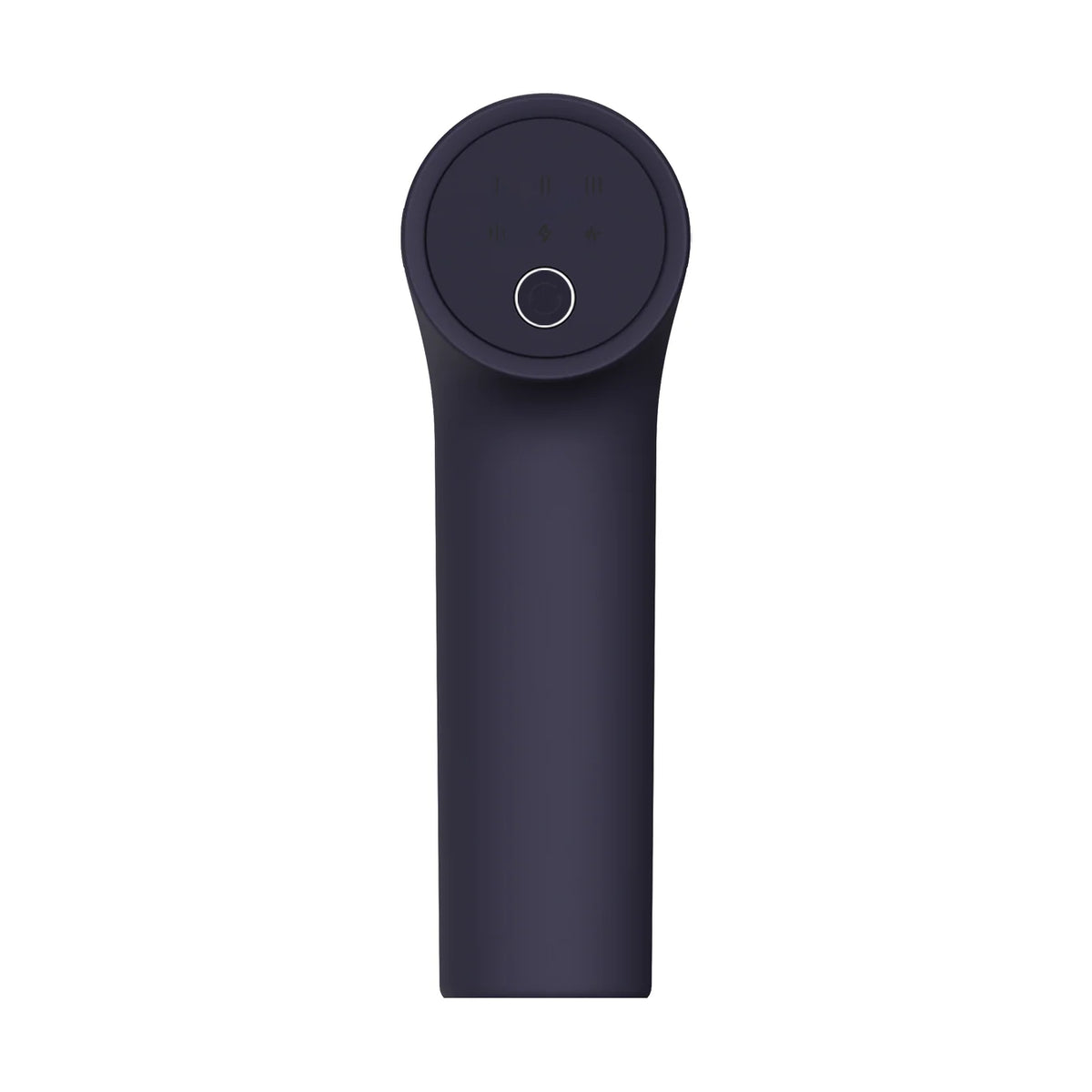 Achteraanzicht van de Xiaomi Massage Gun 2 met de aan-uitknop