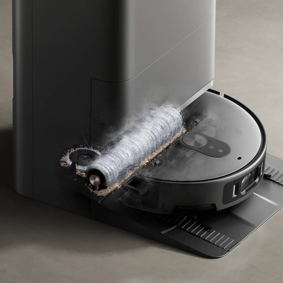 Xiaomi Robot Vacuum 6 Max in het station, waar de rollermop wordt gewassen