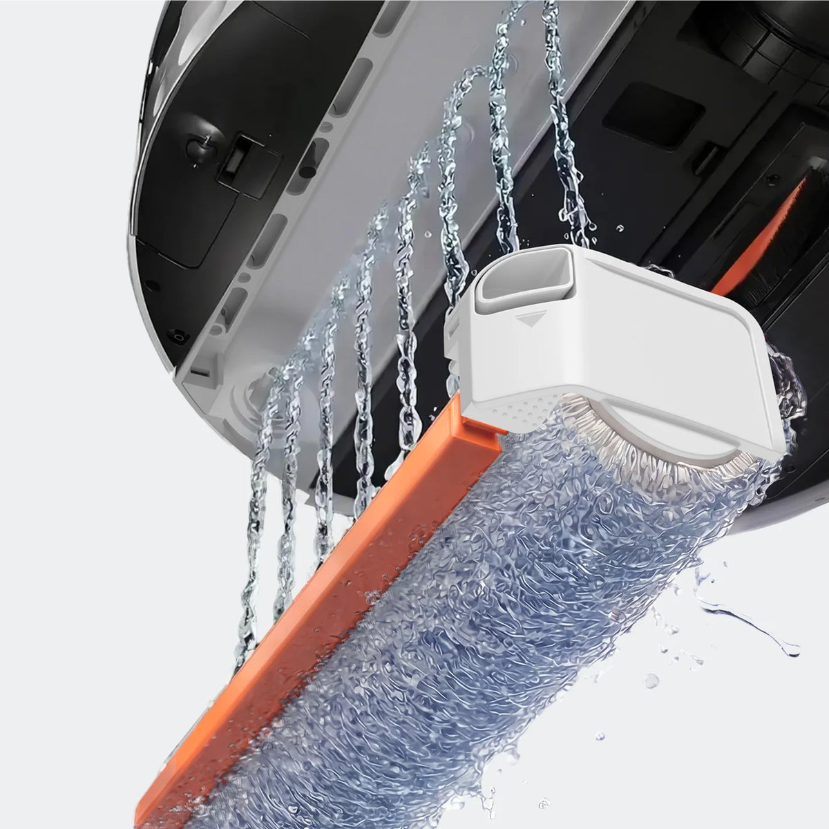 Rollermop van de Xiaomi Robot Vacuum 6 die tijdens het dweilen wordt gespoeld