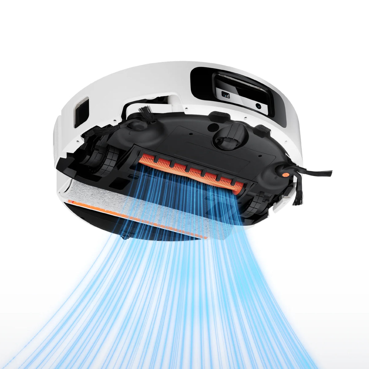 Onderkant van de Xiaomi Robot Vacuum 6 met de luchtstroom van 30.000 Pa