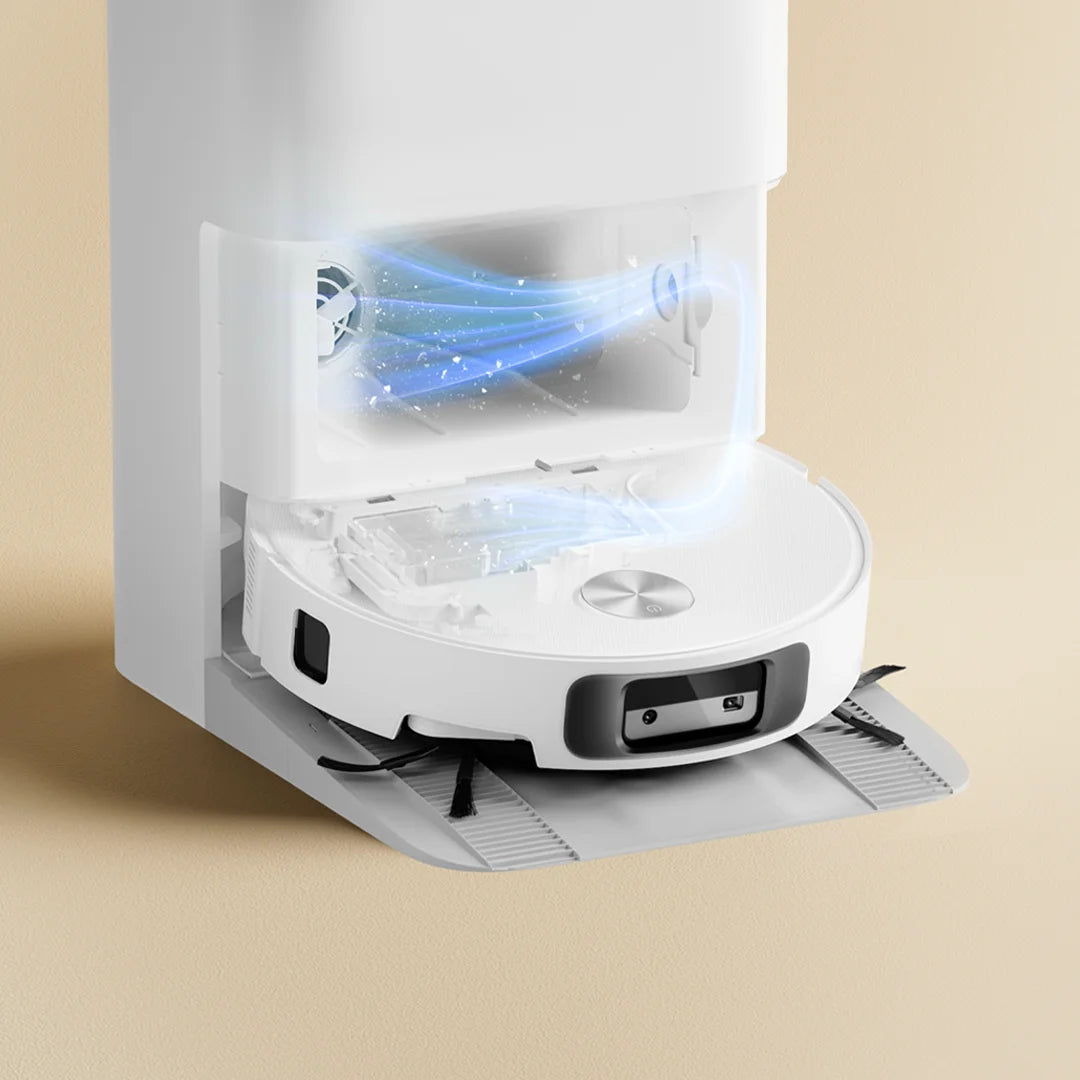 Het station droogt de rollermop van de Xiaomi Robot Vacuum 6 met hete lucht