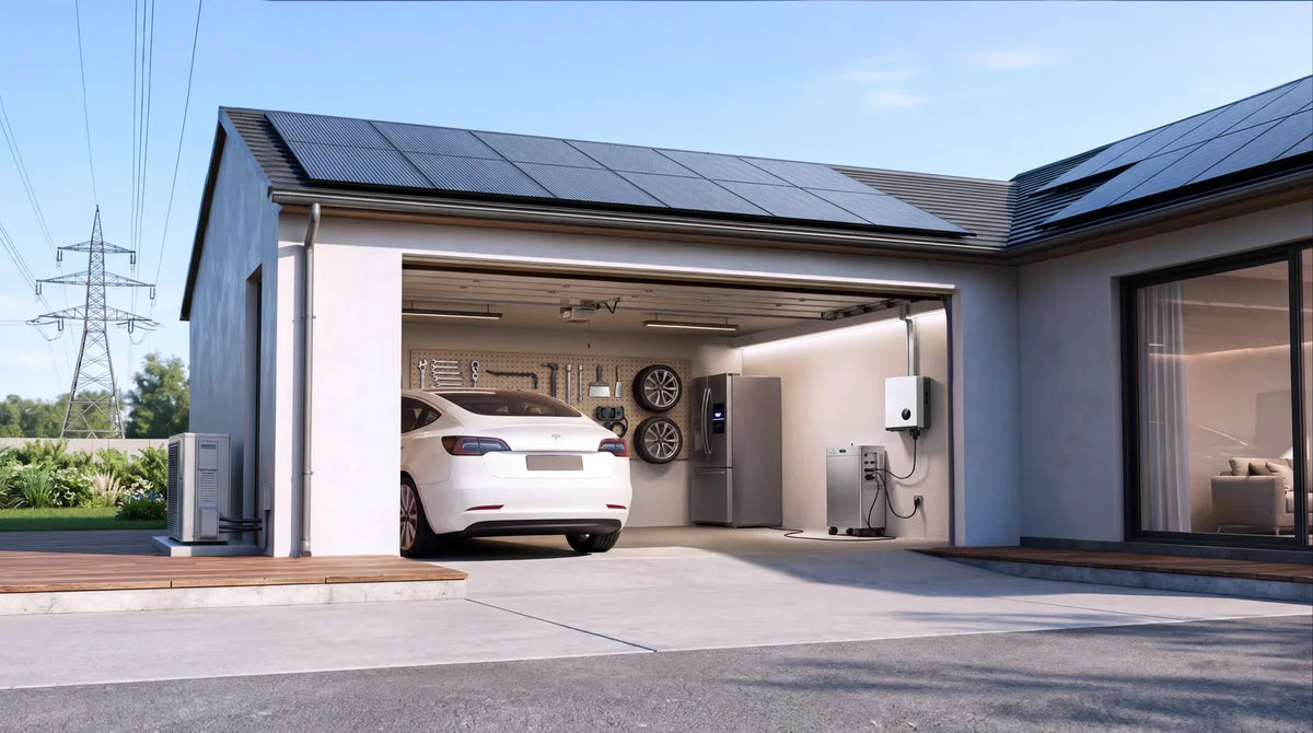 Noodstroom in de garage overdag met de Zendure SolarFlow 3000 Mix AC+