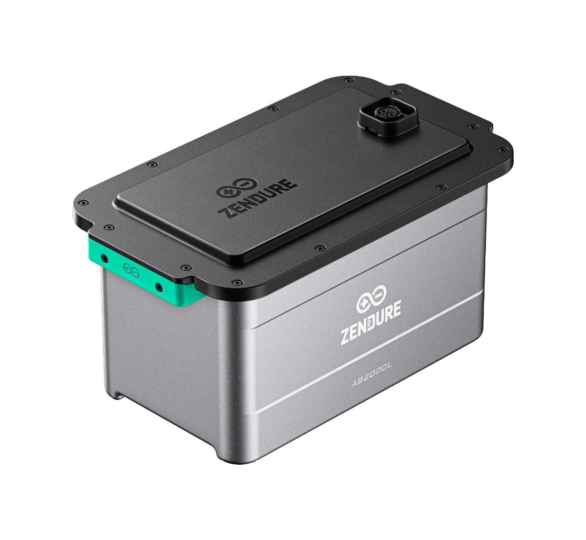 Zendure AB2000L uitbreidingsbatterij vanuit rechts perspectief weergegeven