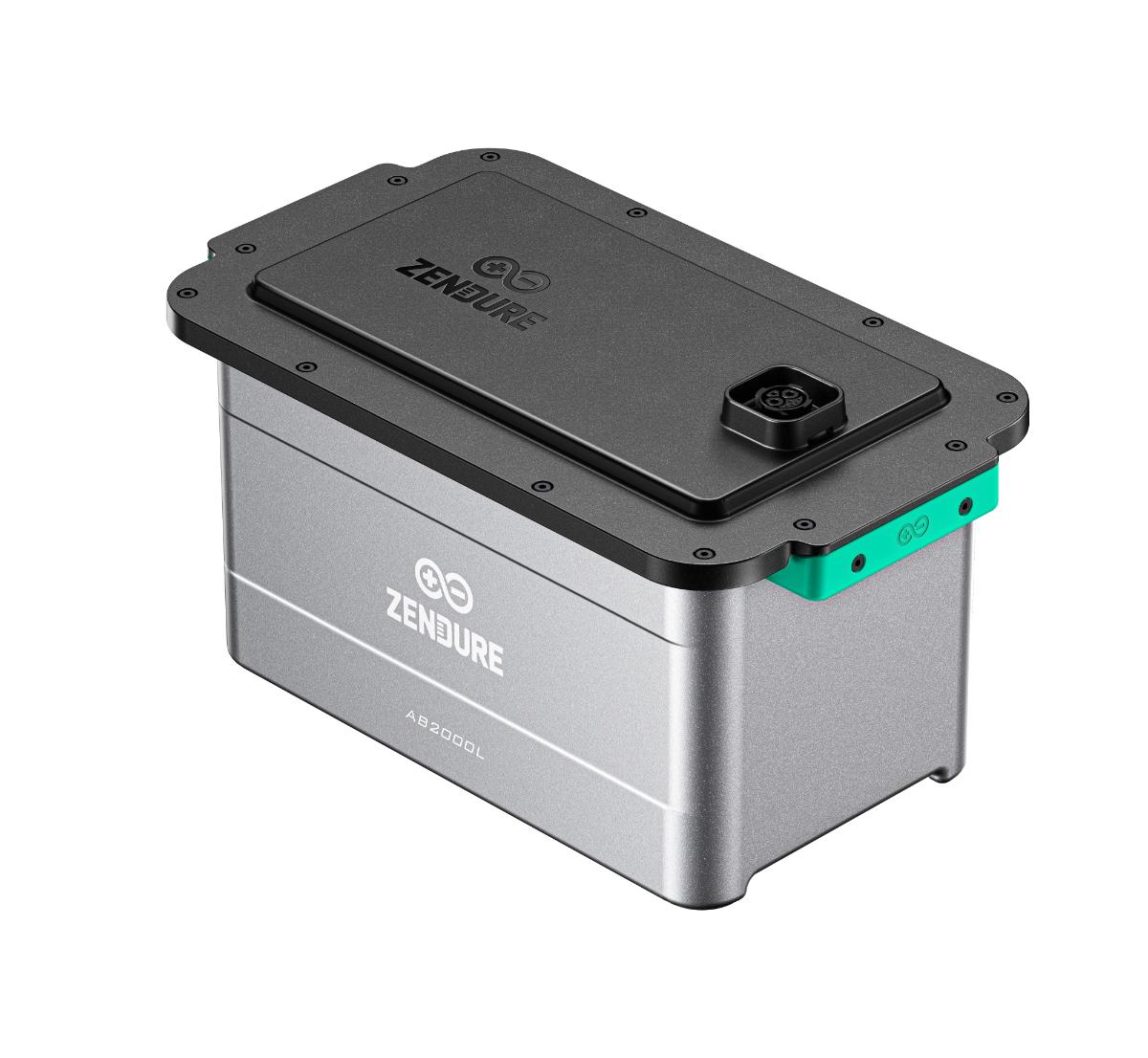 Zendure AB2000L uitbreidingsbatterij vanuit rechts perspectief weergegeven