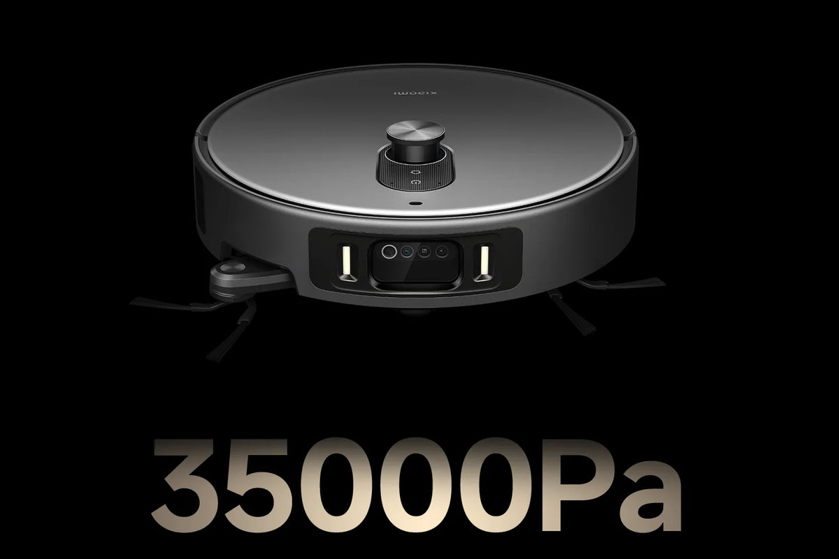 Xiaomi Robot Vacuum 6 Max van voren met 35.000 Pa zuigkracht